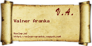 Valner Aranka névjegykártya
