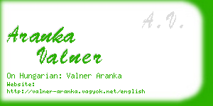 aranka valner business card